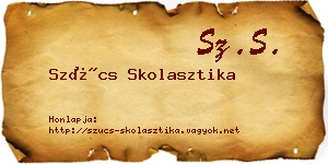 Szűcs Skolasztika névjegykártya